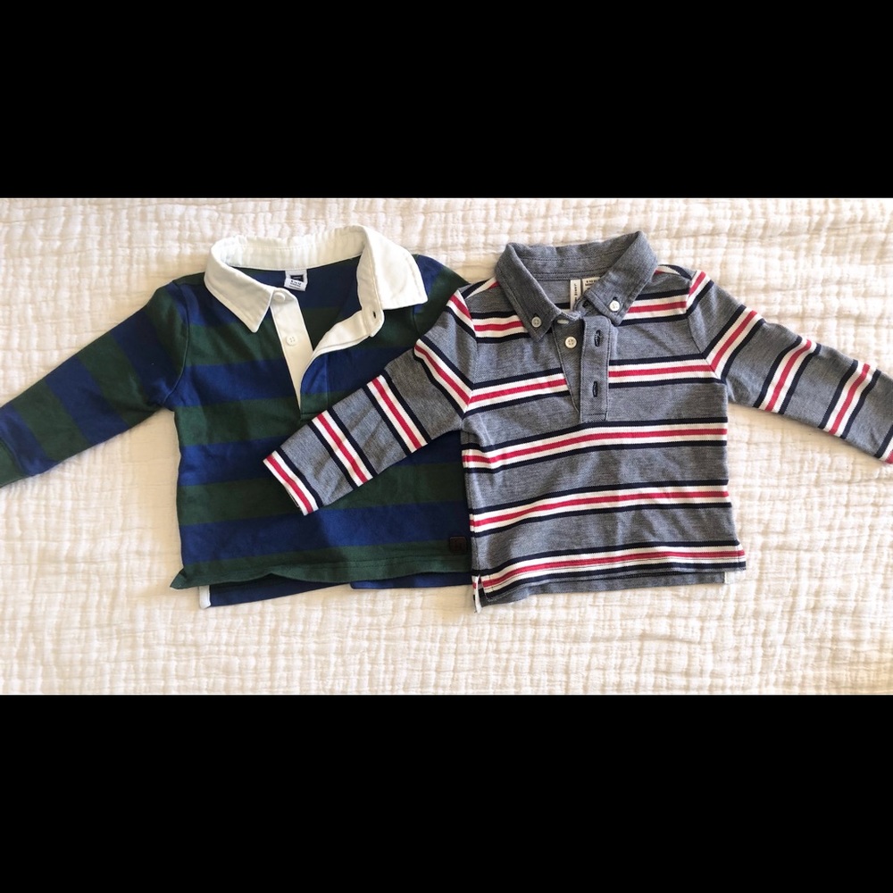 Janie and Jack long sleeve polo shirts